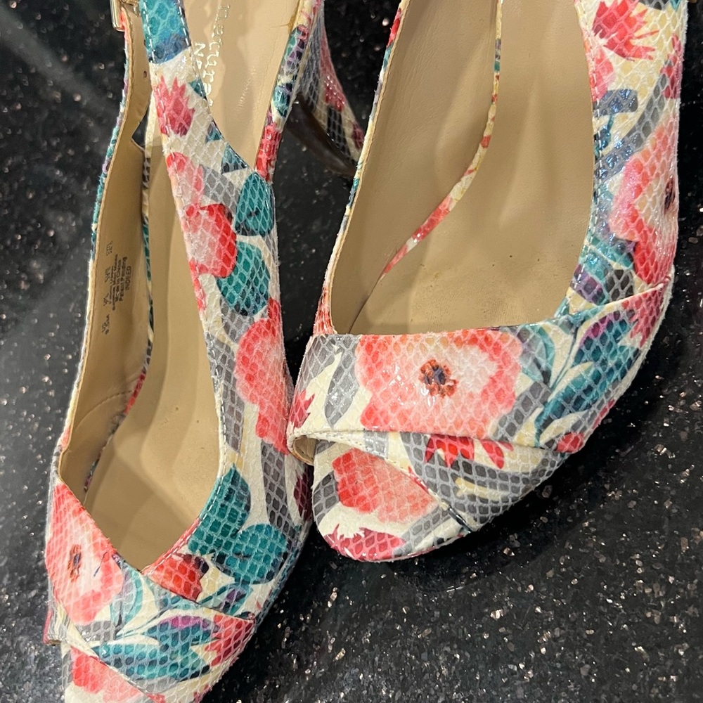 Floral Peep-Toe Women's Shoes